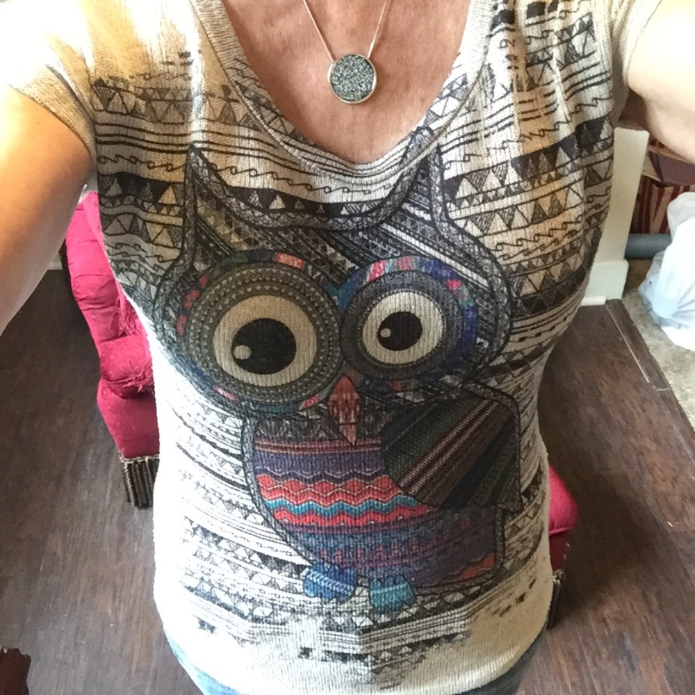 Short sleeved owl sweater